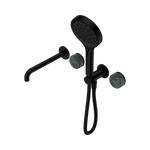 Load image into Gallery viewer, Serenity Progressive Shower System With Spout With Verde Alpi Handle And Serenity Hand Shower Matte Black