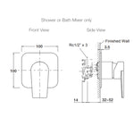 Load image into Gallery viewer, Taut Shower/Bath Mixer - THIN 78990T-4-CP+78981T-DR-NA