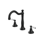 Load image into Gallery viewer, YORK BASIN SET WITH WHITE PORCELAIN LEVER MATTE BLACK