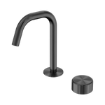 Load image into Gallery viewer, Serenity Progressive Basin Mixer Edge Spout With Metal Handle Gun Metal