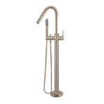 Load image into Gallery viewer, Round Freestanding Bath Spout and Hand Shower - Champagne