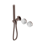 Load image into Gallery viewer, Serenity Progressive Shower System With Arabescato Corchia Handle And Slim Shower Brushed Bronze