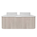 Load image into Gallery viewer, Agena Fluted Wood Grain Wall Hung Vanities Coastal Oak