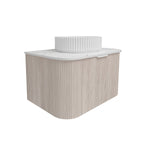 Load image into Gallery viewer, Agena Fluted Wood Grain Wall Hung Vanities Coastal Oak