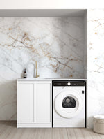 Load image into Gallery viewer, Hampshire White Base Laundry Cabinet with 1300mm Natural Carrara Marble Top