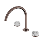 Load image into Gallery viewer, Serenity Bath/Kitchen Set Arc Spout With Arabescato Corchia Handle Brushed Bronze