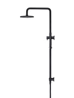 Load image into Gallery viewer, Round Combination Shower Rail 200mm Rose, Single Function Hand Shower - Matte Black