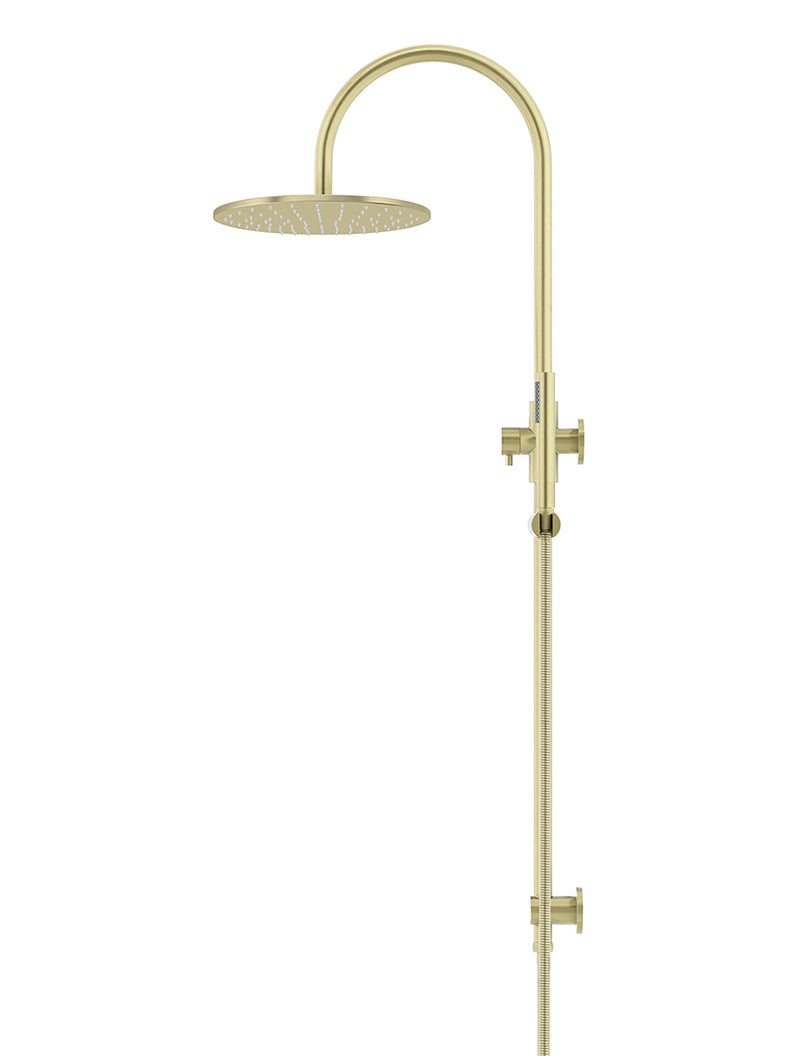 300mm Round Overhead Shower Set, Single Function Hand Shower - PVD Tiger Bronze