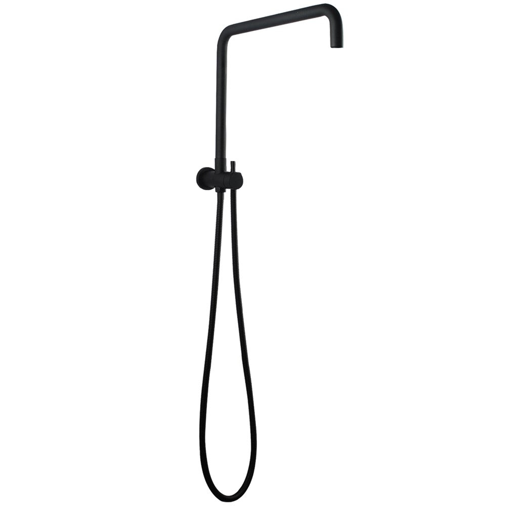 Round Black Shower Station without Shower Head and Handheld Shower(PVC Hose)