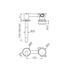 Load image into Gallery viewer, Serenity Progressive Wall Basin Mixer 185mm Spout With Carrara Handle Gun Metal