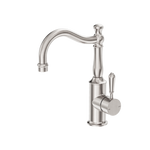 Load image into Gallery viewer, YORK BASIN MIXER HOOK SPOUT WITH METAL LEVER BRUSHED NICKEL