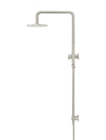 Load image into Gallery viewer, Round Combination Shower Rail, 200mm Rose, Single Function Hand Shower - PVD Brushed Nickel