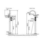 Load image into Gallery viewer, Components Floor Mount Bath Filler w Hand Shower Bracket 77984T-9E-CP + 97905T-DR-NA