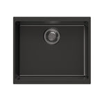 Load image into Gallery viewer, Black Carysil Enigma N100S Granite Single Bowl Stone Kitchen Sink 530*460*200mm