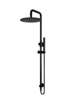Load image into Gallery viewer, Round Combination Shower Rail 300mm Rose, Single Function Hand Shower - Matte Black