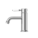 Load image into Gallery viewer, YORK STRAIGHT BASIN MIXER WITH WHITE PORCELAIN LEVER CHROME