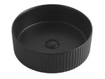 Load image into Gallery viewer, Marlo Round 400x400x125 Matte Black Fluted Basin