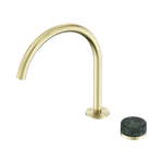 Load image into Gallery viewer, Serenity Progressive Bath/Kitchen Mixer Arc Spout With Verde Alpi Handle Brushed Gold