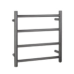 Load image into Gallery viewer, Round Brushed Gun Metal Grey Electric Heated Towel Rack 4 Bars