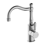 Load image into Gallery viewer, YORK BASIN MIXER HOOK SPOUT WITH METAL LEVER CHROME