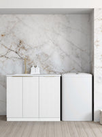 Load image into Gallery viewer, Bondi White Base Laundry Cabinet with 1060mm Pure White Top
