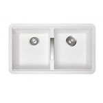 Load image into Gallery viewer, White Carysil CG2B3322 Double Bowl Stone Kitchen Sink 824*481*241mm