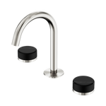 Load image into Gallery viewer, Serenity Basin Set Arc Spout With Marquina Black Handle Brushed Nickel