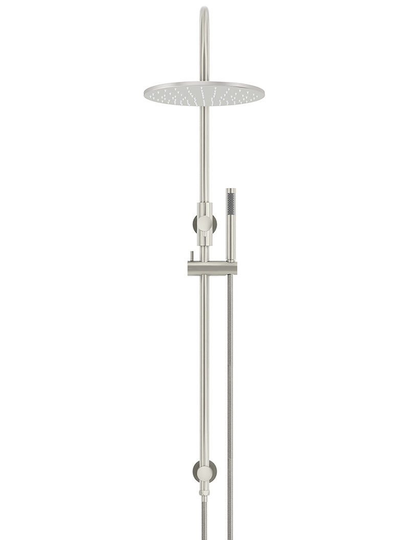 300mm Round Overhead Shower Set, Single Function Hand Shower - PVD Brushed Nickel