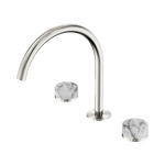 Load image into Gallery viewer, Serenity Bath/Kitchen Set Arc Spout With Arabescato Corchia Handle Brushed Nickel