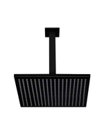 Load image into Gallery viewer, Square Ceiling Shower 300mm rose, 200mm dropper - Matte Black