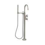 Load image into Gallery viewer, Components Floor Mount Bath Filler w Hand Shower Bracket 77984T-9E-BN + 97905T-DR-NA