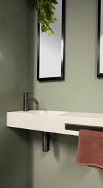 Load image into Gallery viewer, Round bottle trap for 32mm basin waste and 32mm waste pipe with 40mm adapter - Shadow Gunmetal