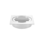 Load image into Gallery viewer, Square Floor Grate Shower Drain 80mm outlet - Polished Chrome