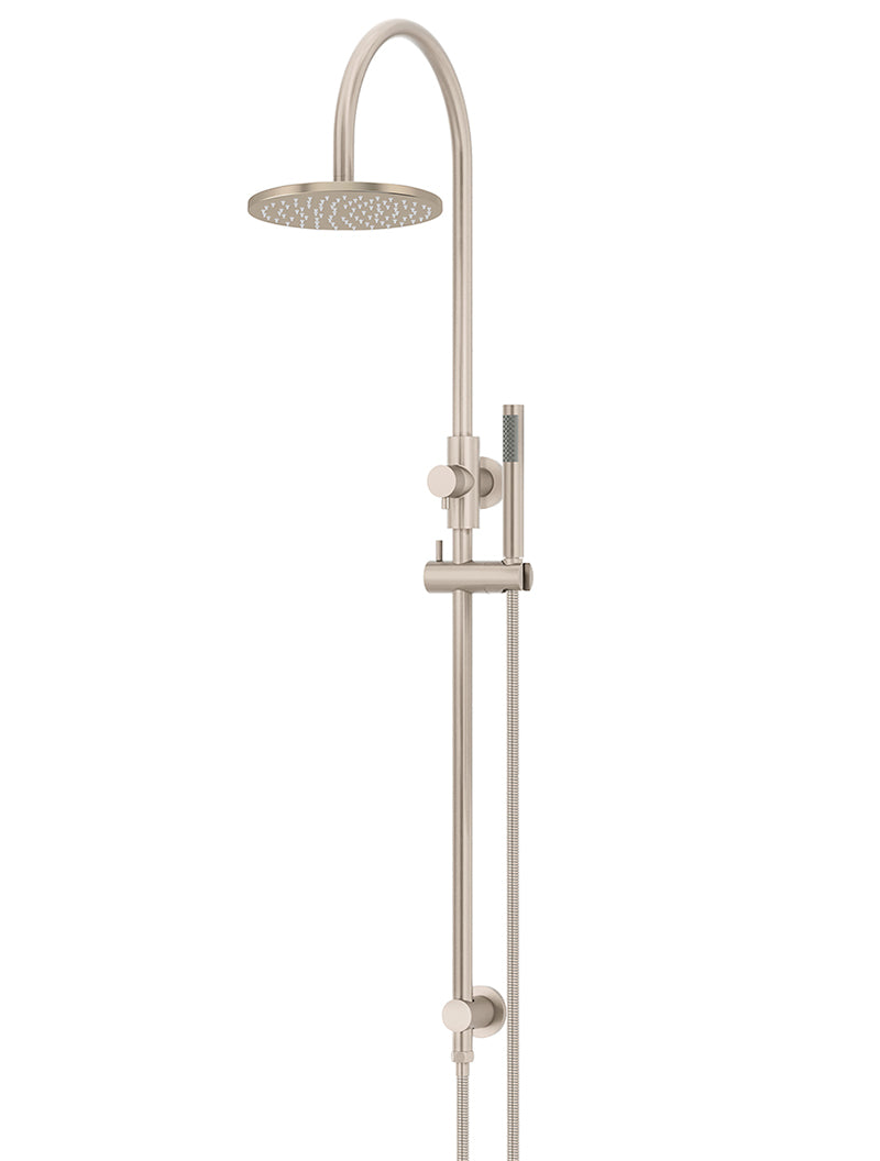200mm Round Overhead Shower Set, Single Function Hand Shower - Champagne