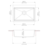 Load image into Gallery viewer, Black Carysil Waltz 680 Granite Single Bowl Stone Kitchen Sink 680*500*220mm