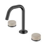 Load image into Gallery viewer, Serenity Basin Set Edge Spout With Rome Travertine Handle Gun Metal