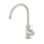 Load image into Gallery viewer, YORK KITCHEN MIXER GOOSENECK SPOUT WITH WHITE PORCELAIN LEVER BRUSHED NICKEL