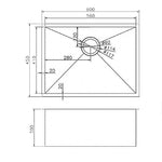 Load image into Gallery viewer, Round Corner Stainless Steel Gun Metal Grey PVD Coating Single Bowl Kitchen Sink(with Bottom Tray) 600*450*300mm