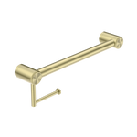 Load image into Gallery viewer, MECCA CARE 32MM GRAB RAIL WITH TOILET ROLL HOLDER 450MM BRUSHED GOLD