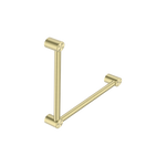 Load image into Gallery viewer, MECCA CARE 32MM AMBULANT TOILET GRAB RAIL 90 DEGREE 450x450MM BRUSHED GOLD