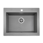 Load image into Gallery viewer, Laveo Komodo Grey Granite Single Bowl Stone Kitchen Sink 490*580*220mm(including Space Saving Siphon and Click-clack Plug)