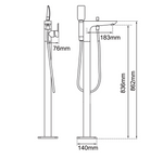 Load image into Gallery viewer, Black Freestabding Bath Mixer With Diverter & Handheld Shower