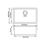 Load image into Gallery viewer, White Arete Stone Granite Single Bowl Stone Kitchen Sink 635*469*241mm