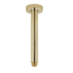 Load image into Gallery viewer, Round Brushed Brass Ceiling Shower Arm 200mm