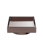 Load image into Gallery viewer, 130MM SQUARE TILE INSERT FLOOR WASTE 100MM OUTLET BRUSHED BRONZE