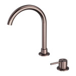 Load image into Gallery viewer, MECCA HOB BASIN MIXER ROUND SWIVEL SPOUT BRUSHED BRONZE