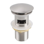 Load image into Gallery viewer, 32/40mm Mushroom Brushed Nickel Brass Basin Pop Up Waste with Overflow