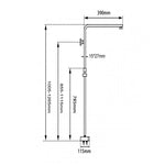 Load image into Gallery viewer, Square Black Shower Station without Shower Head and Handheld Shower(Stainless Steel Hose)