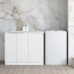 Load image into Gallery viewer, Bondi White Base Laundry Cabinet with 1060mm Cloudy Carrara Top