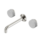 Load image into Gallery viewer, Serenity Wall Basin Set 185mm Spout With Carrara Handle Brushed Nickel